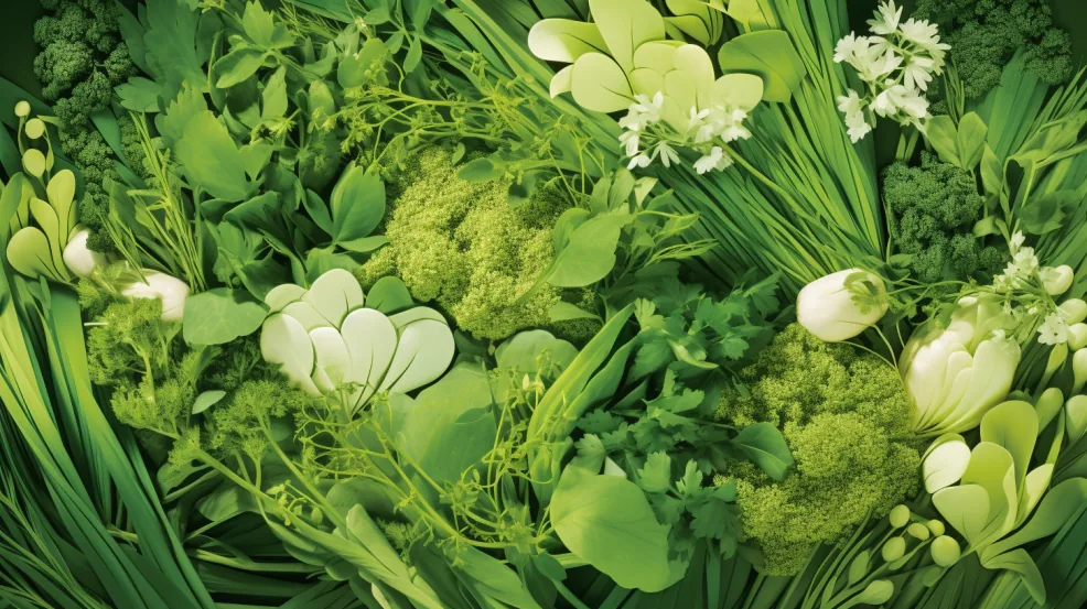 Fresh green herbs