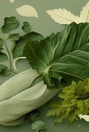 Fresh green herbs and leaves