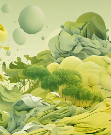 Swirls of pale green butter among herbs