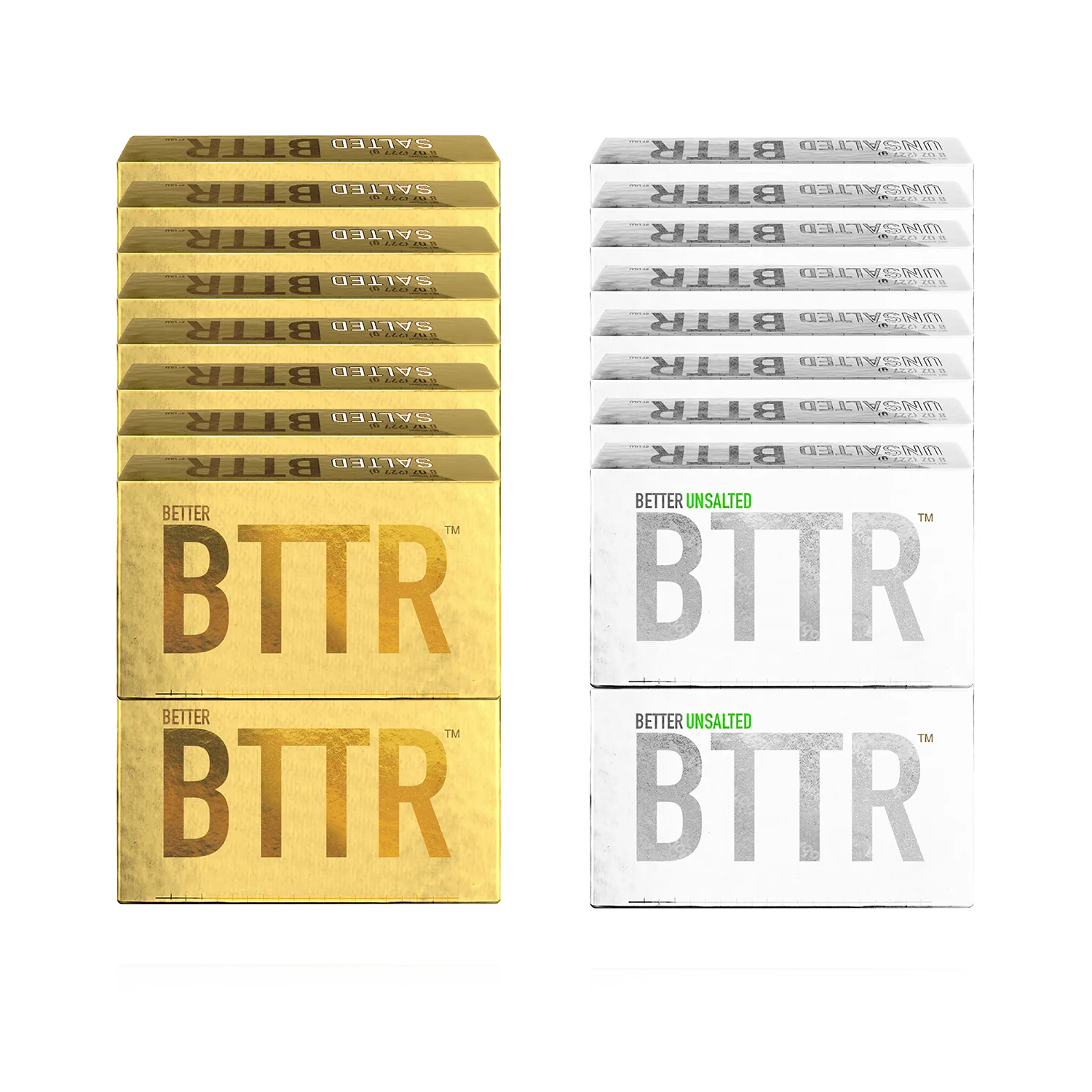 Big Case O' BTTR, stacked salted and unsalted blocks
